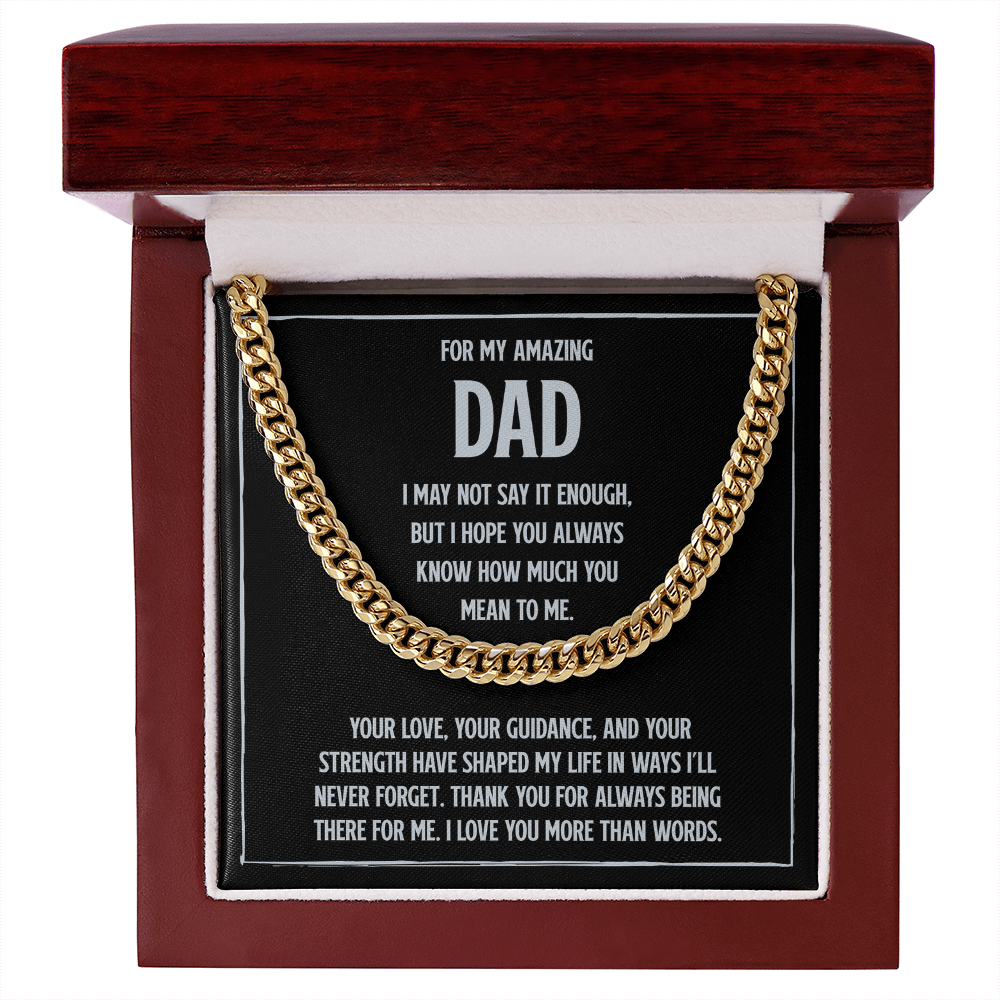 Cuban Link Chain Necklace for Dad – Meaningful Gift for Father from Son or Daughter