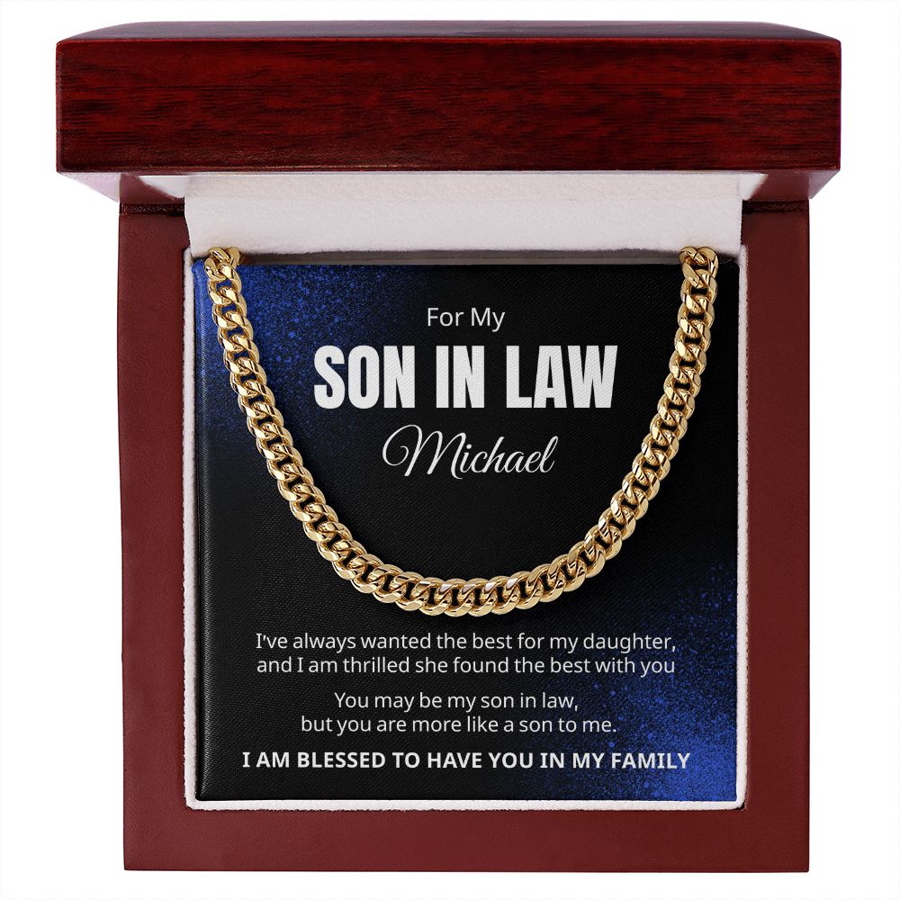 To My Son-In-Law | Personalized Cuban Link Chain