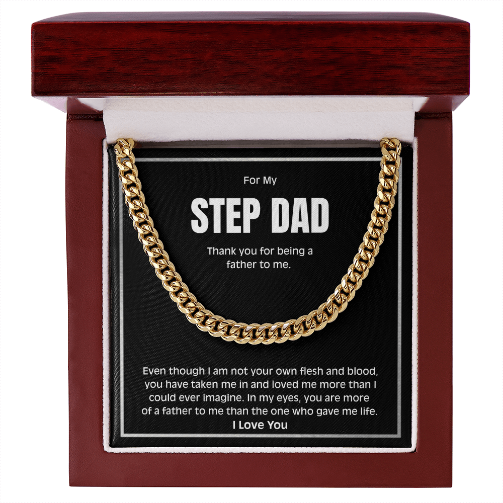 Meaningful Cuban Link Chain Gift for Stepdad