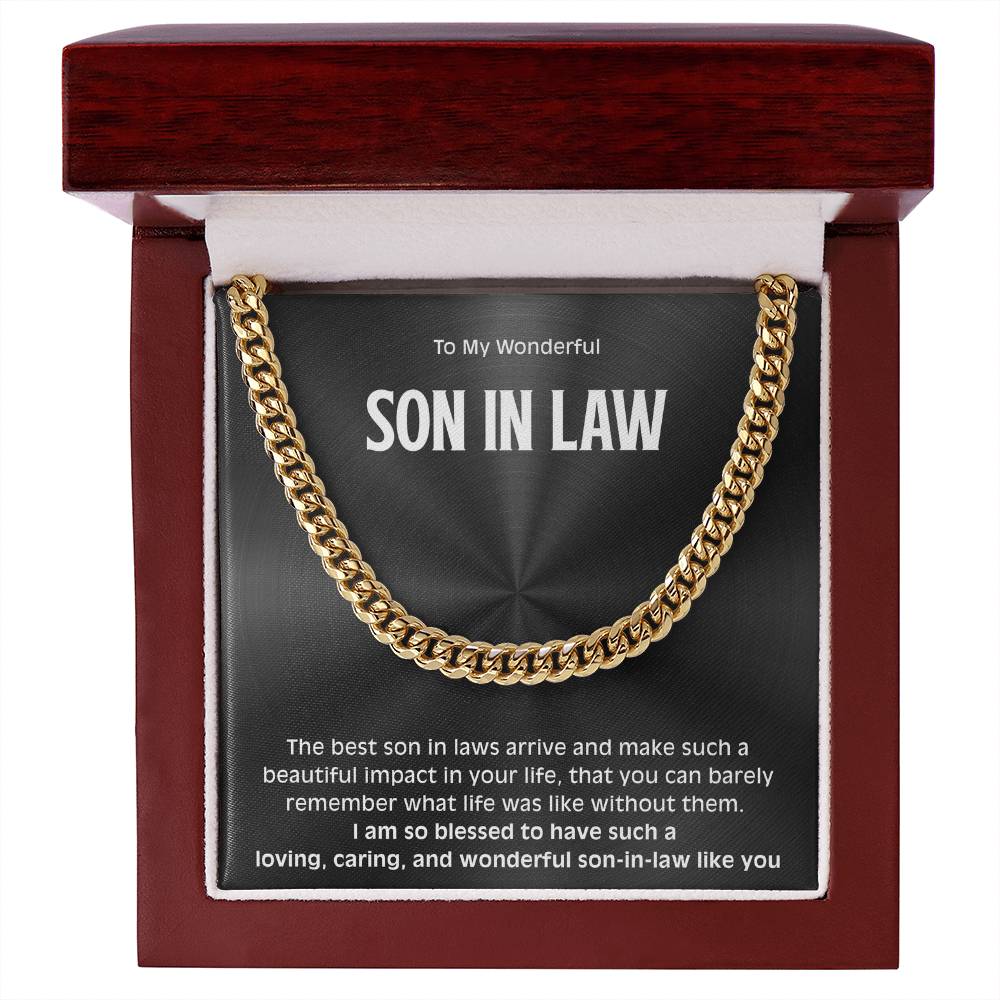 Sentimental Cuban Link Chain Gift for a Wonderful Son-in-Law, Meaningful Gift