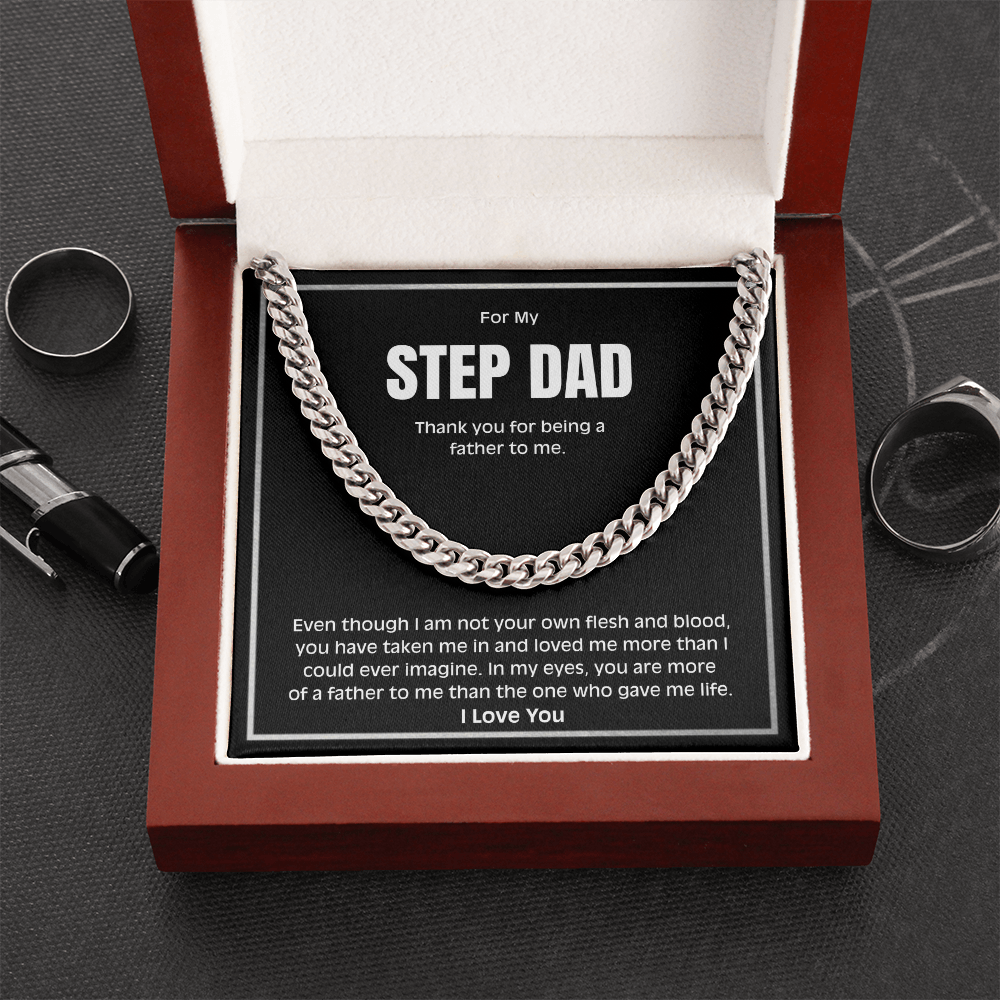 Meaningful Cuban Link Chain Gift for Stepdad