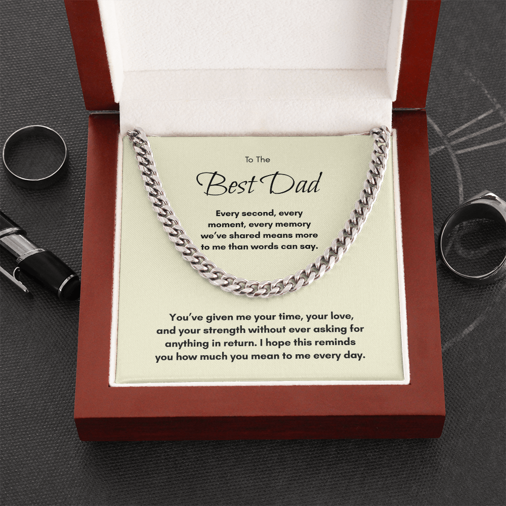 Cuban Link Chain Necklace for Dad – Meaningful Father Gift from Son or Daughter