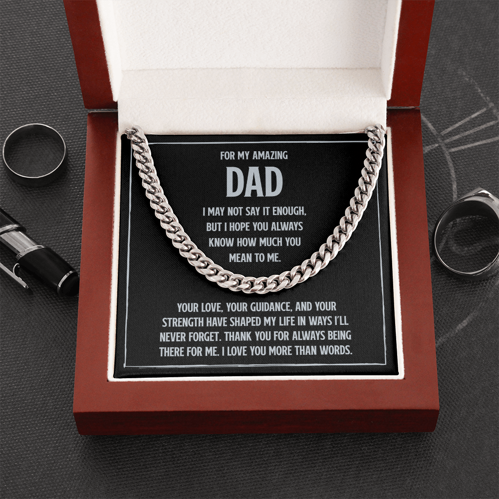 Cuban Link Chain Necklace for Dad – Meaningful Gift for Father from Son or Daughter