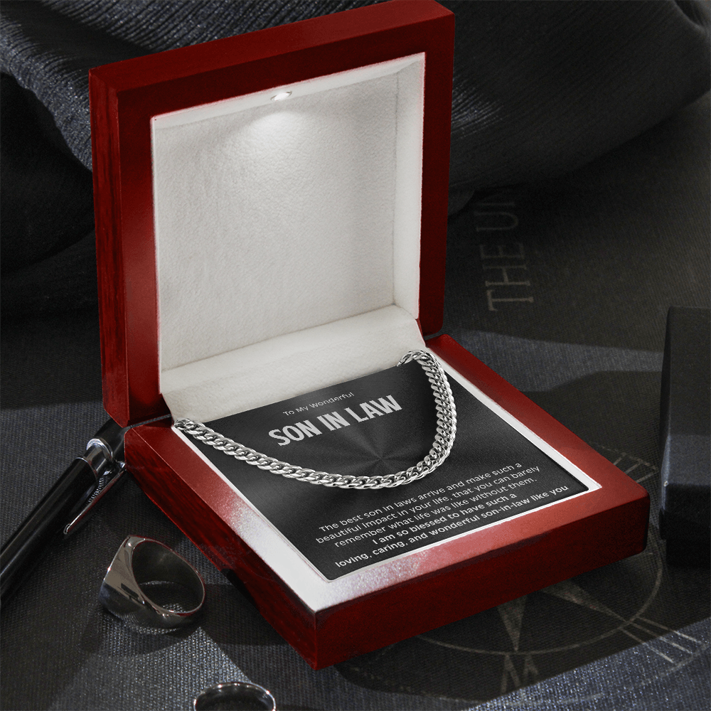 Sentimental Cuban Link Chain Gift for a Wonderful Son-in-Law, Meaningful Gift