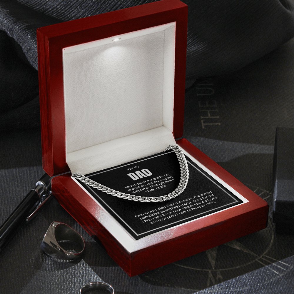 Cuban Link Chain Necklace for Dad – Meaningful Gift for Father from Son or Daughter