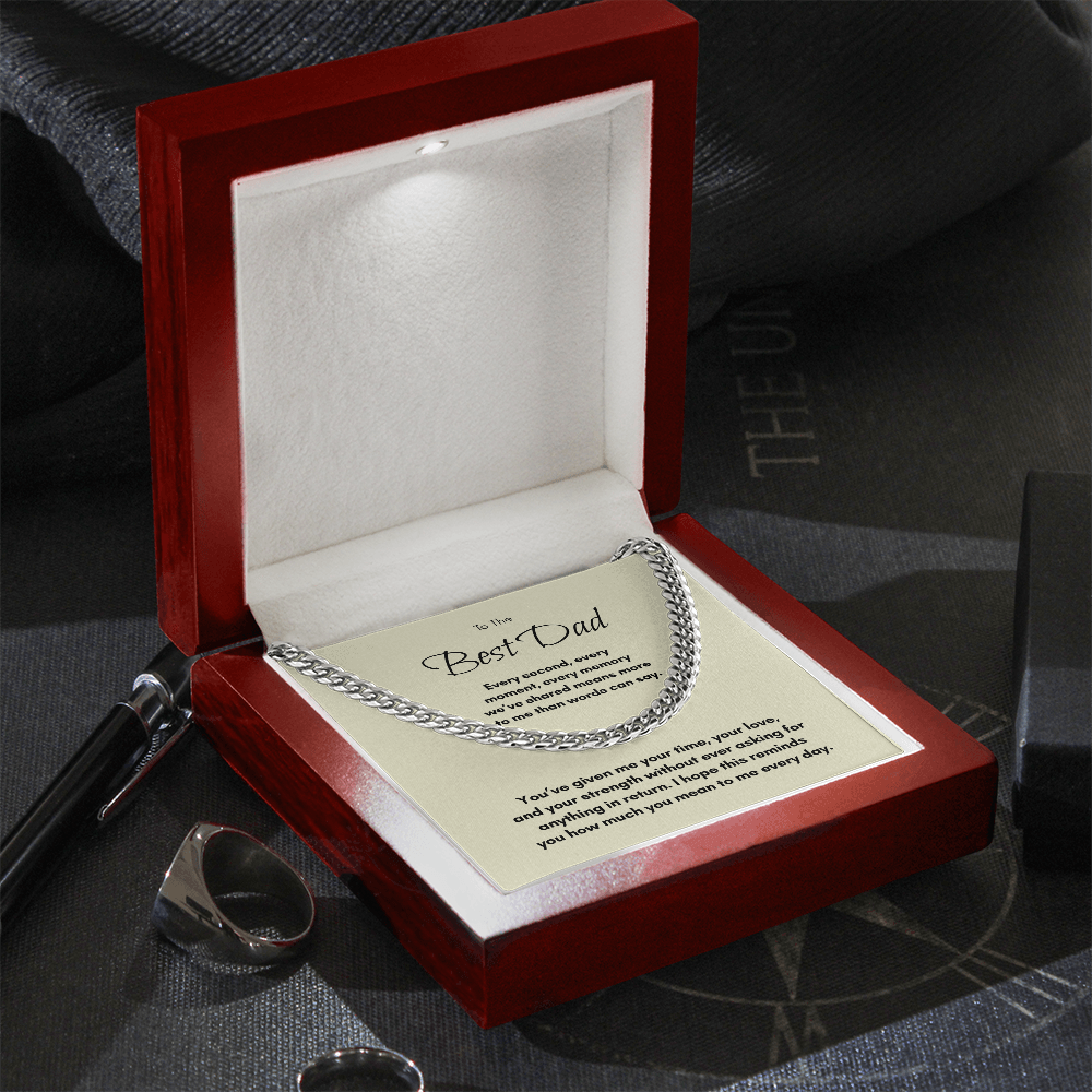 Cuban Link Chain Necklace for Dad – Meaningful Father Gift from Son or Daughter