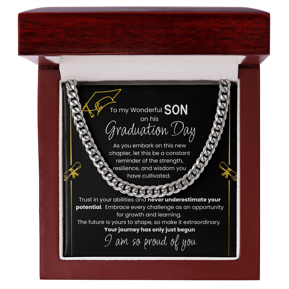 Graduation Gift For A Wonderful Son - Cuban Link Chain