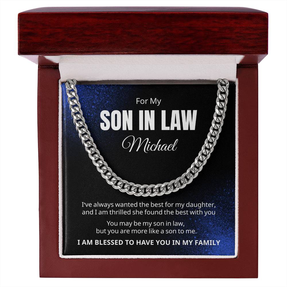 To My Son-In-Law | Personalized Cuban Link Chain