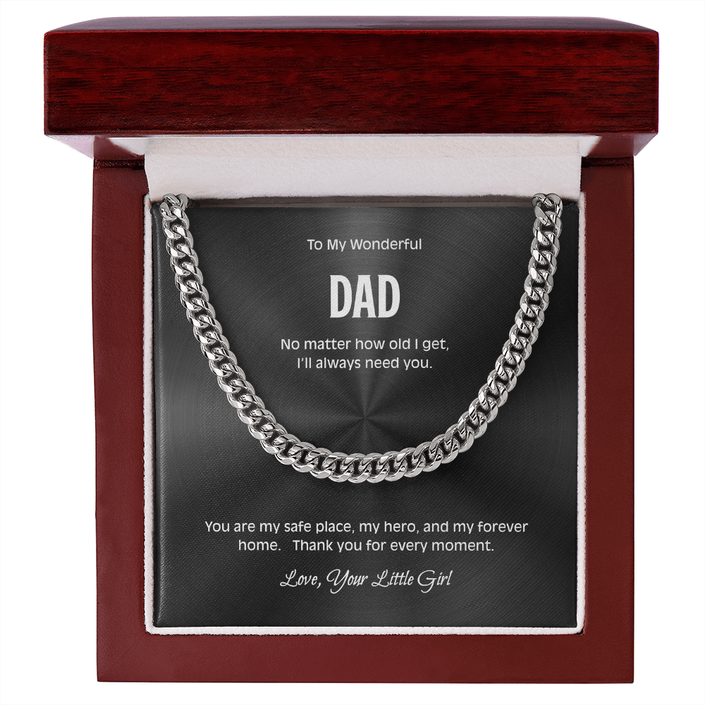 Dad Necklace from Daughter – Meaningful Cuban Link Chain Gift for Father