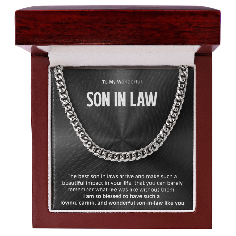Sentimental Cuban Link Chain Gift for a Wonderful Son-in-Law, Meaningful Gift