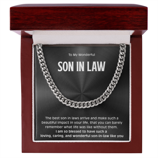 Sentimental Cuban Link Chain Gift for a Wonderful Son-in-Law, Meaningful Gift