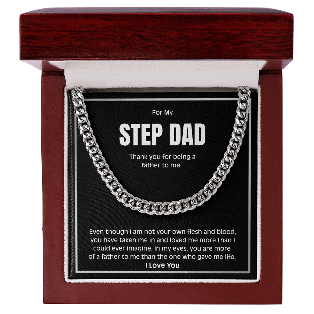 Meaningful Cuban Link Chain Gift for Stepdad