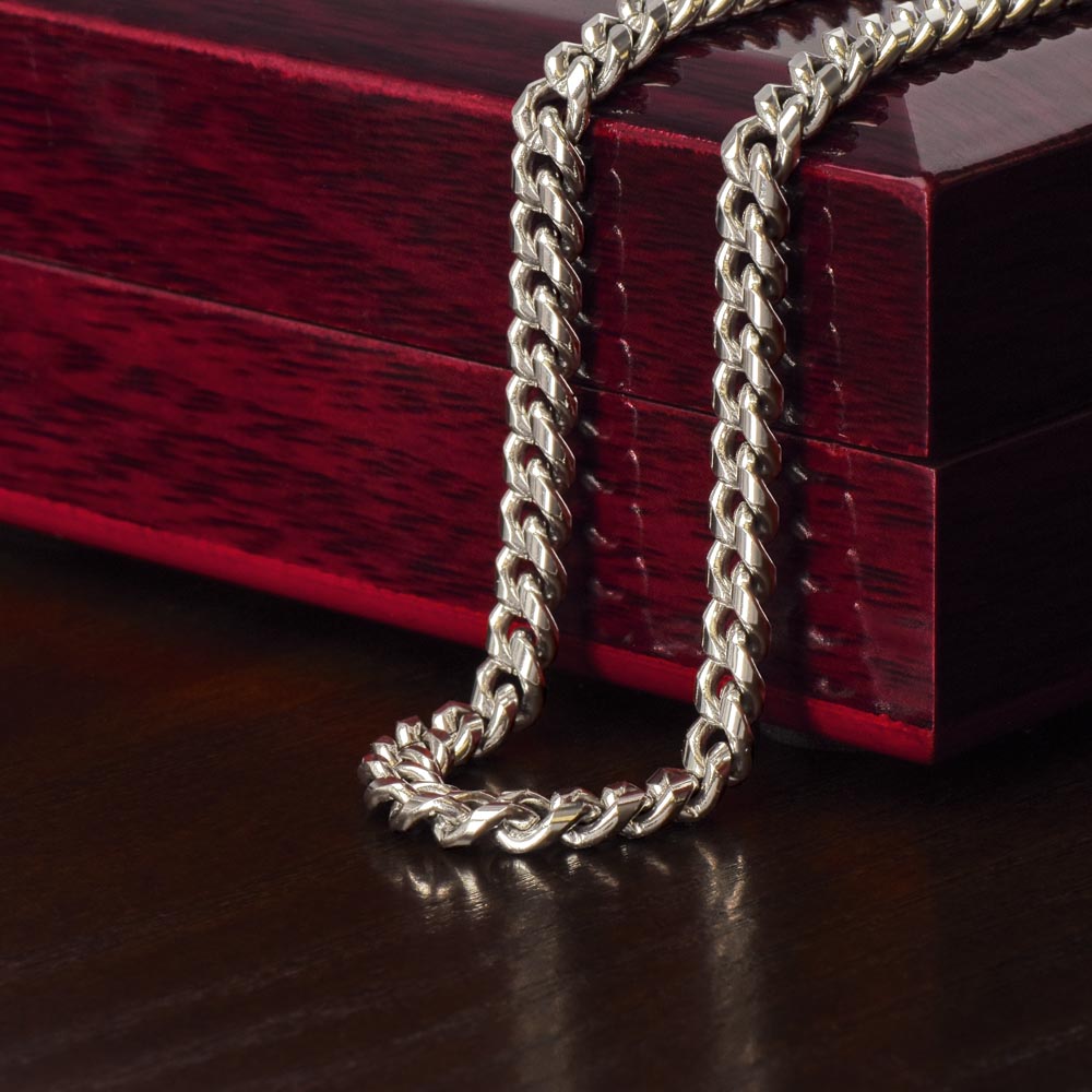 Cuban Link Chain Necklace for Dad – Meaningful Father Gift from Son or Daughter