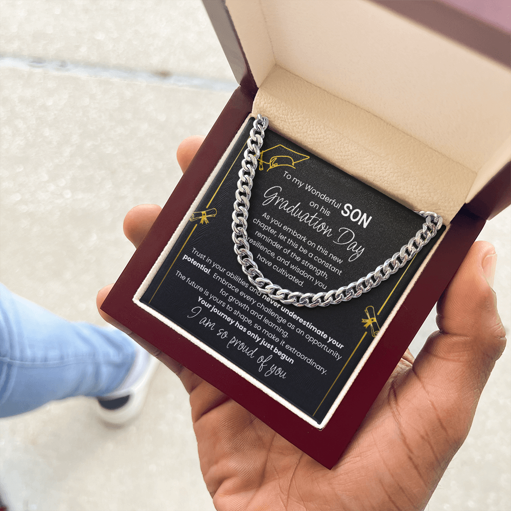 Graduation Gift For A Wonderful Son - Cuban Link Chain