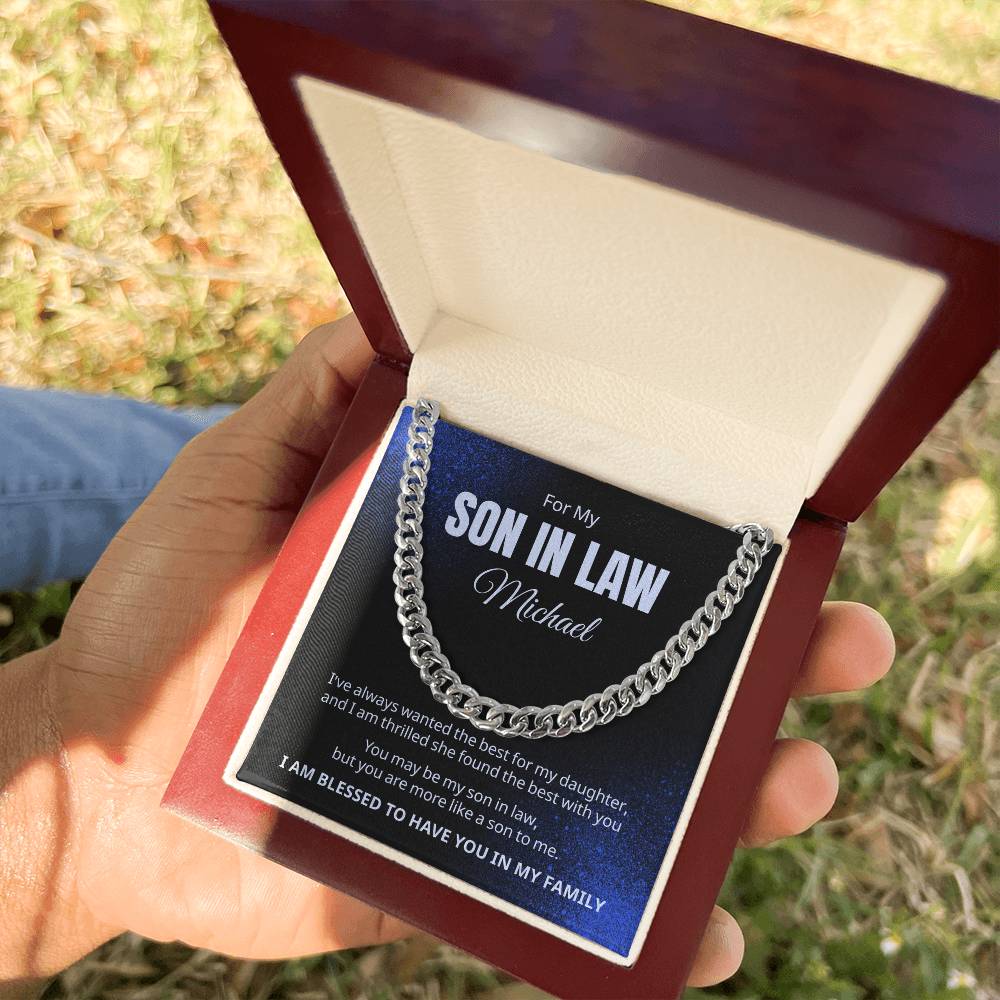 To My Son-In-Law | Personalized Cuban Link Chain
