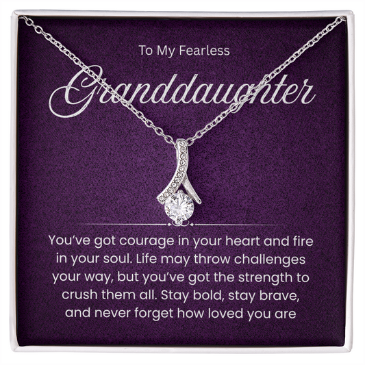 To My Fearless Granddaughter Necklace – A Gift of Courage, Strength & Love