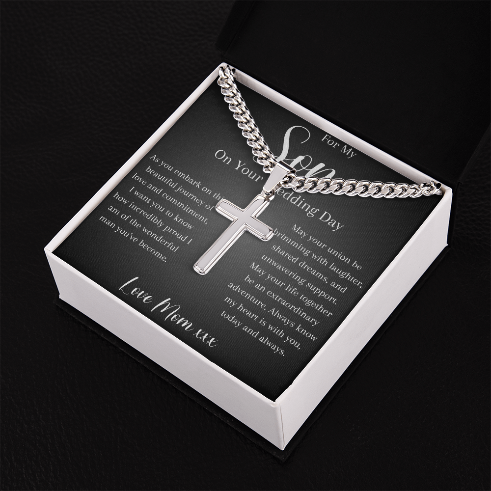 Gift For Son On His Wedding Day, Personalized Necklace From Mom