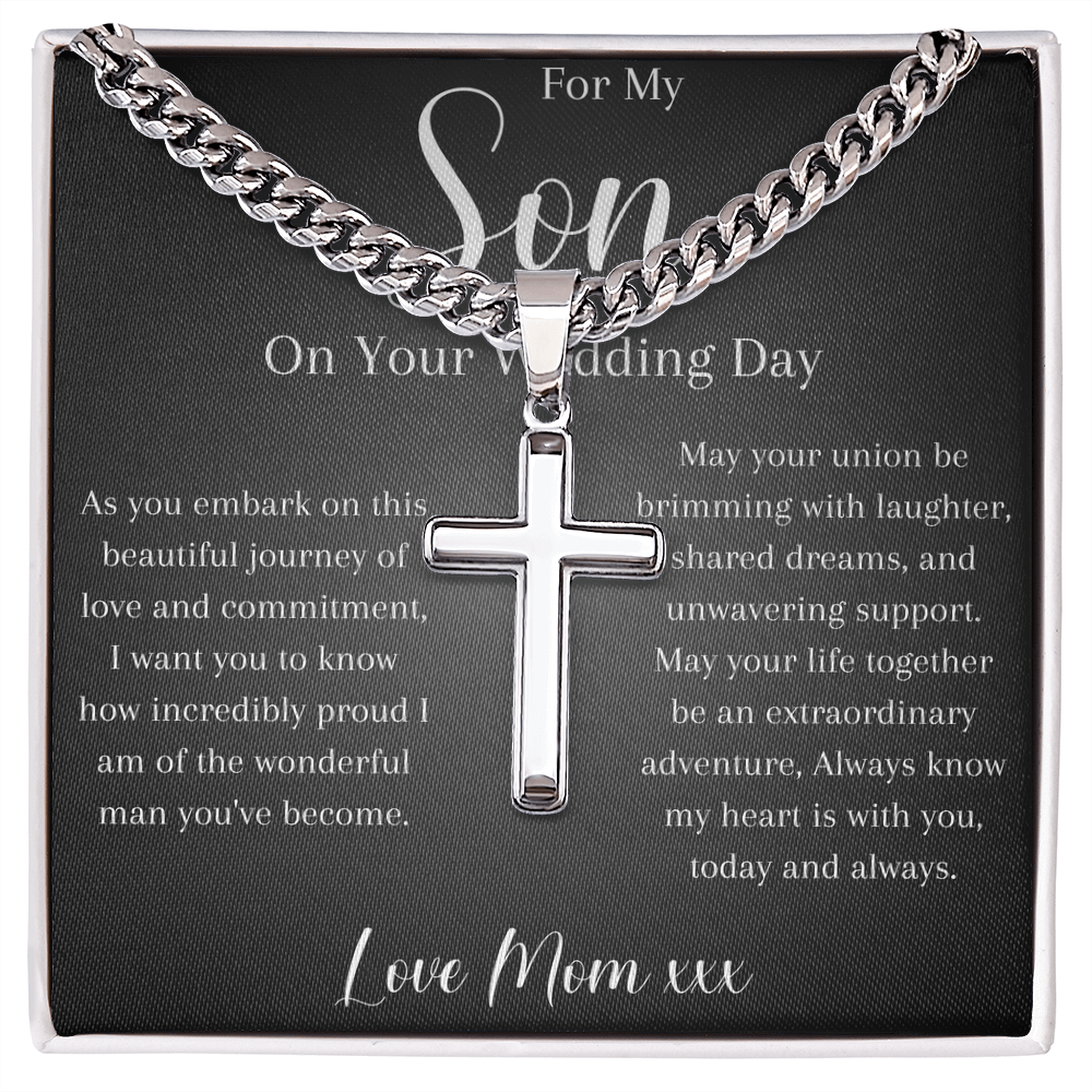 Gift For Son On His Wedding Day, Personalized Necklace From Mom
