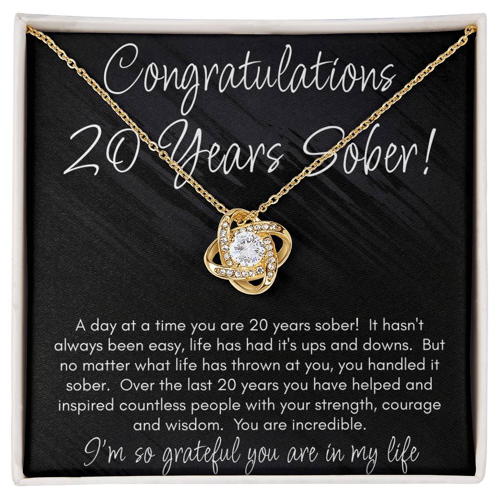 20 Years Sober Necklace – Celebrating Two Decades of Recovery, Strength & Hope