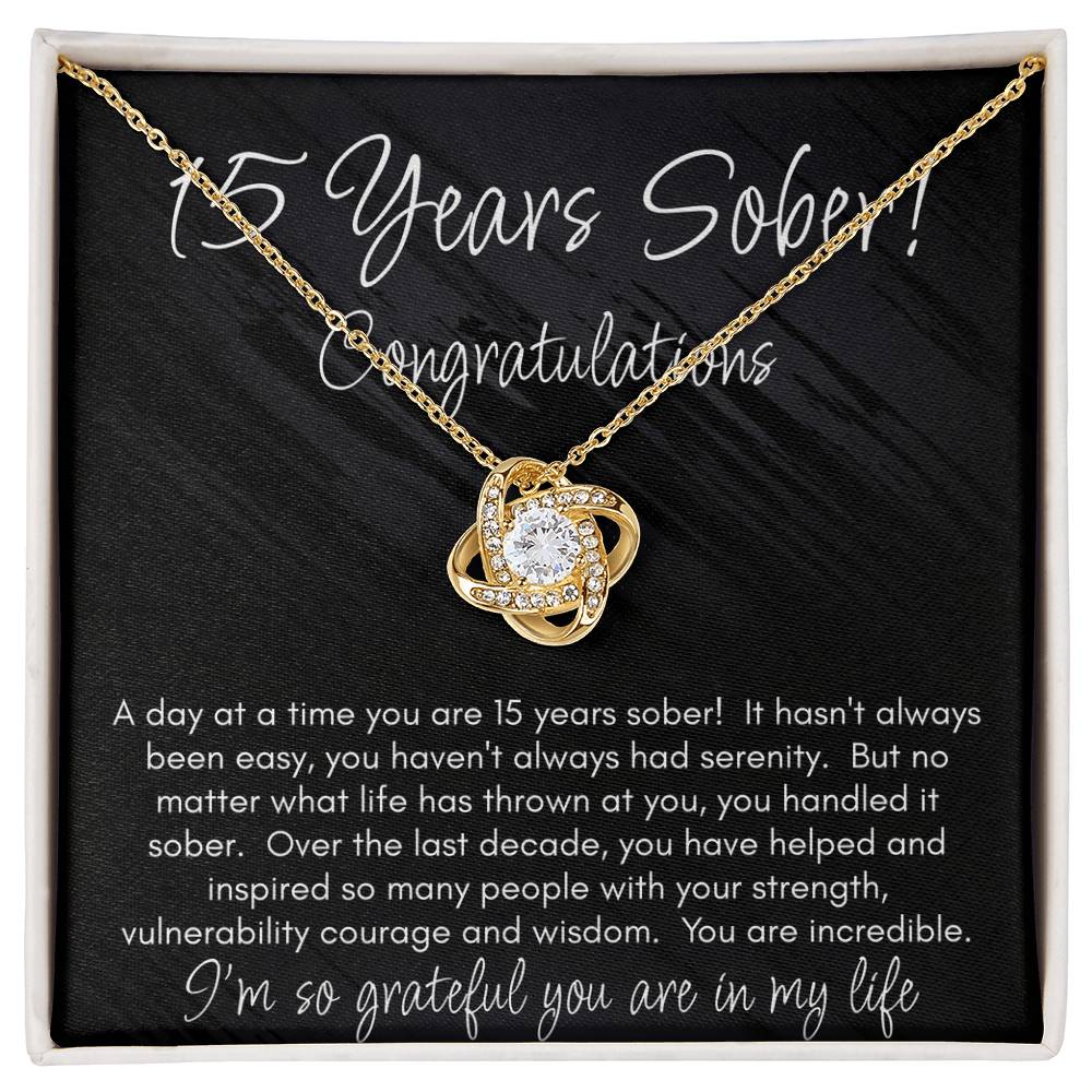 15 Years Sober Necklace – Celebrating an Incredible Journey of Strength & Courage