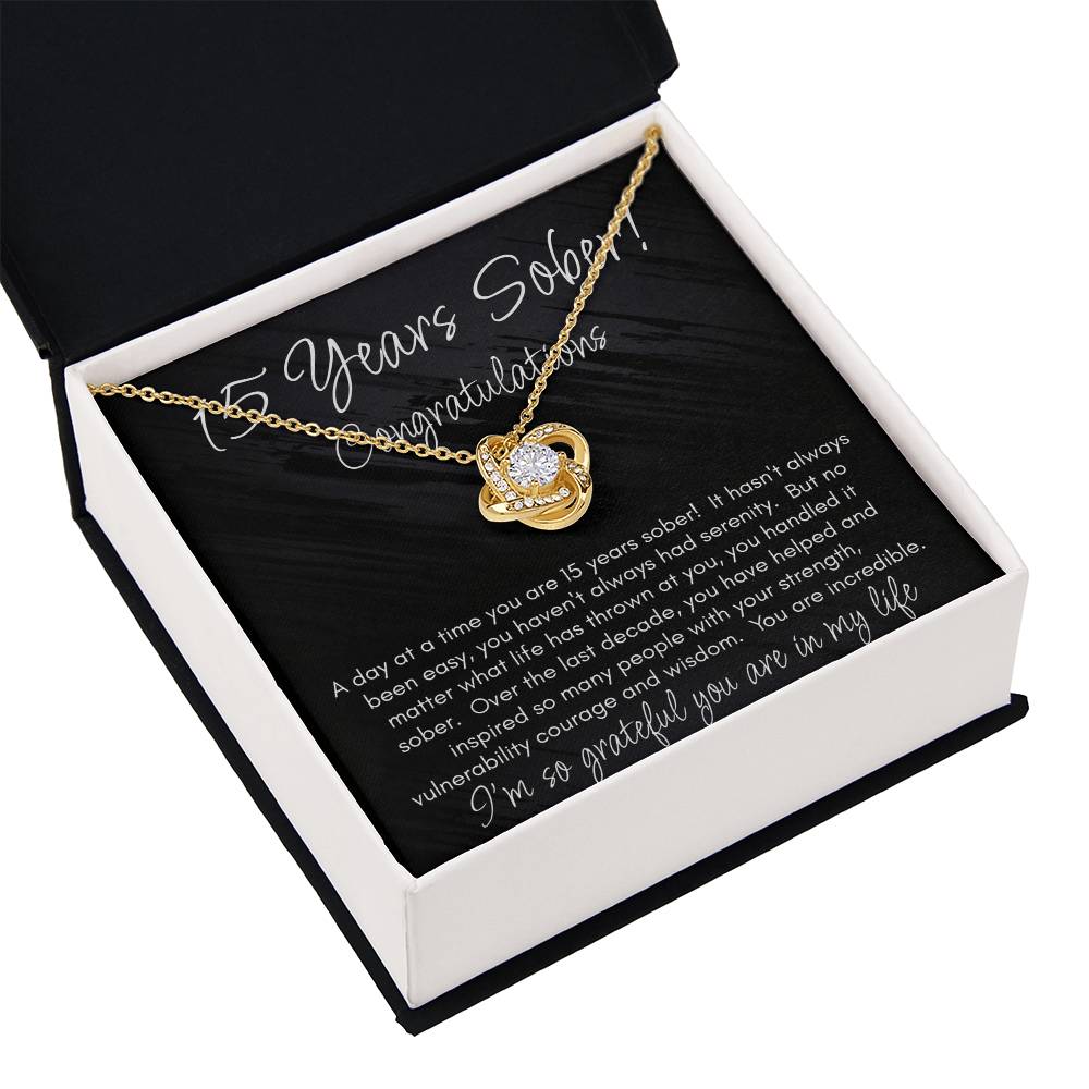 15 Years Sober Necklace – Celebrating an Incredible Journey of Strength & Courage