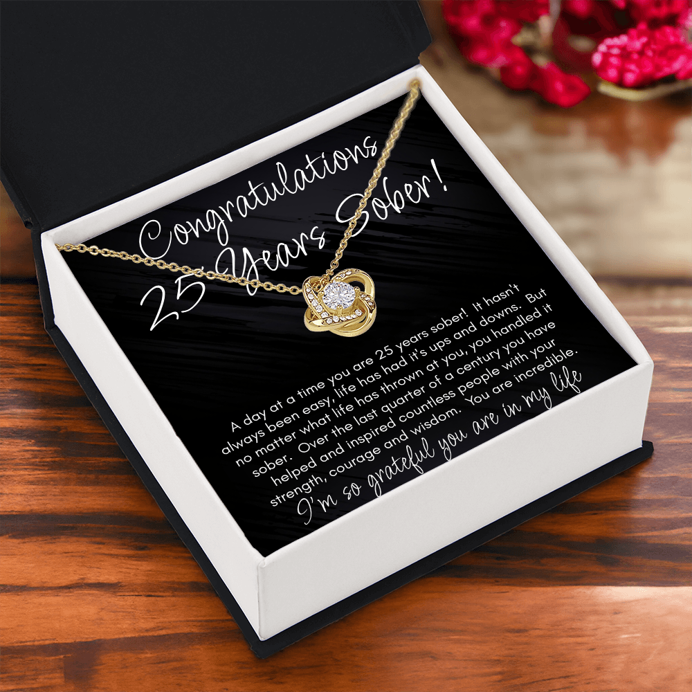 25 Years Sober Necklace – Celebrating a Quarter Century of Recovery