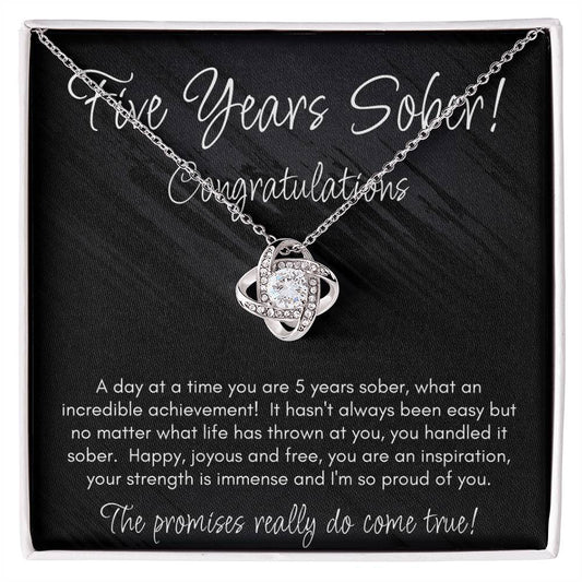 5 Years Sober Necklace – A Beautiful Recovery Milestone Gift