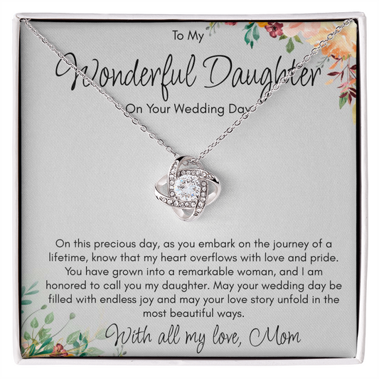 Necklace For Daughter On Her Wedding Day, Love Mom