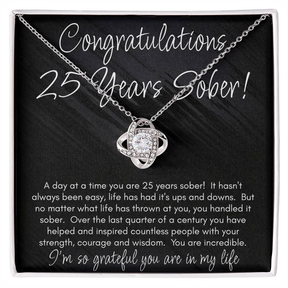 25 Years Sober Necklace – Celebrating a Quarter Century of Recovery