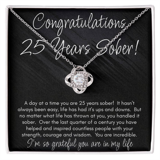 25 Years Sober Necklace – Celebrating a Quarter Century of Recovery