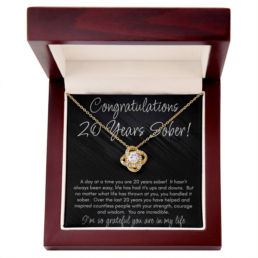 20 Years Sober Necklace – Celebrating Two Decades of Recovery, Strength & Hope