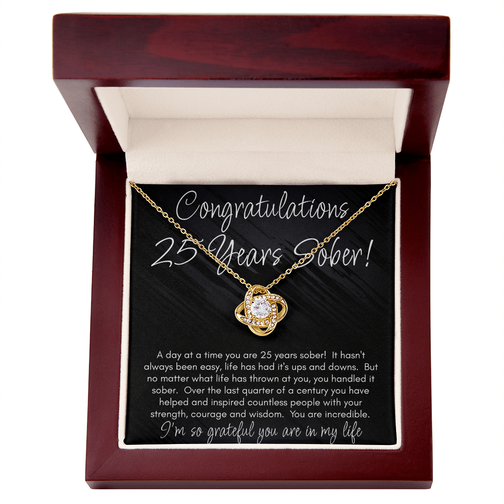 25 Years Sober Necklace – Celebrating a Quarter Century of Recovery