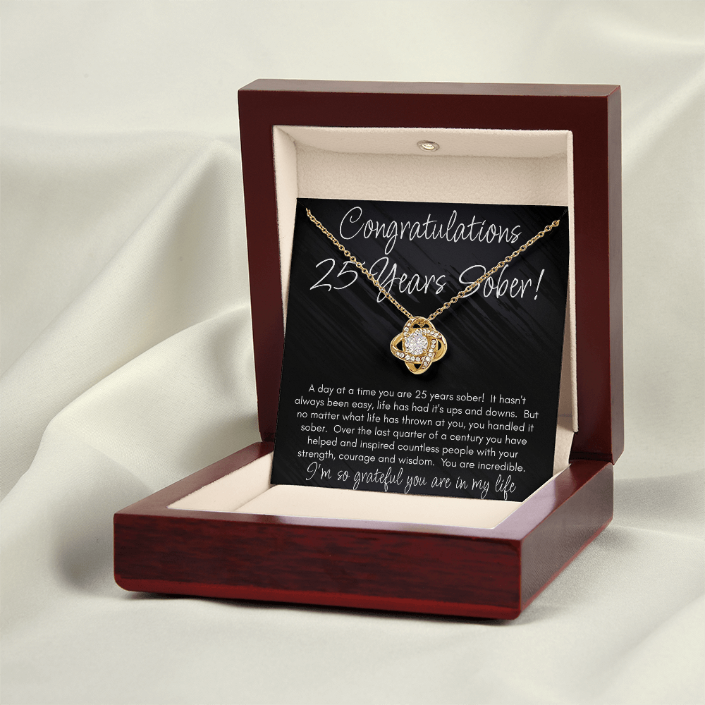 25 Years Sober Necklace – Celebrating a Quarter Century of Recovery