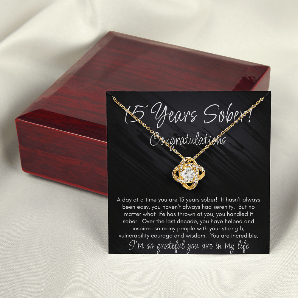 15 Years Sober Necklace – Celebrating an Incredible Journey of Strength & Courage