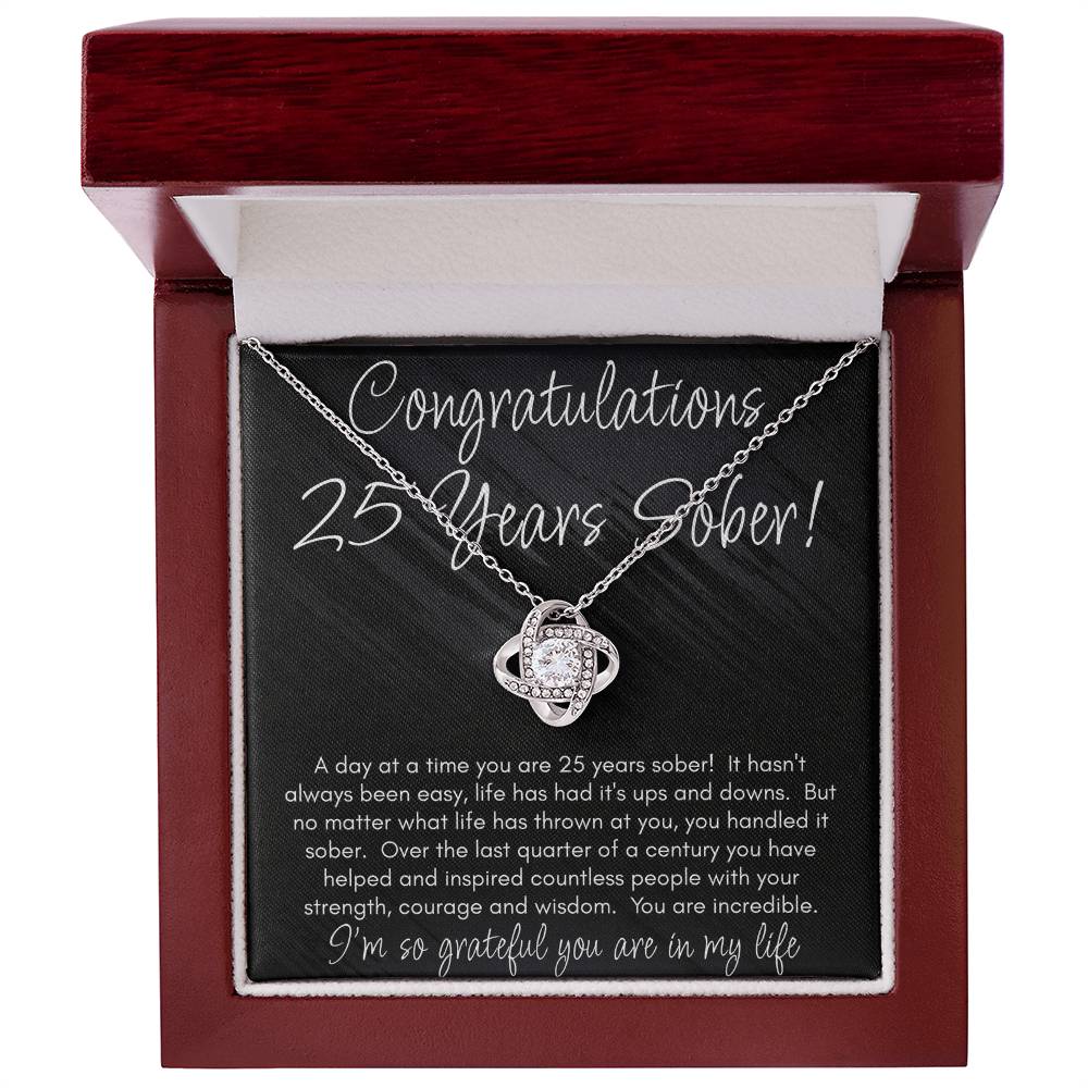 25 Years Sober Necklace – Celebrating a Quarter Century of Recovery