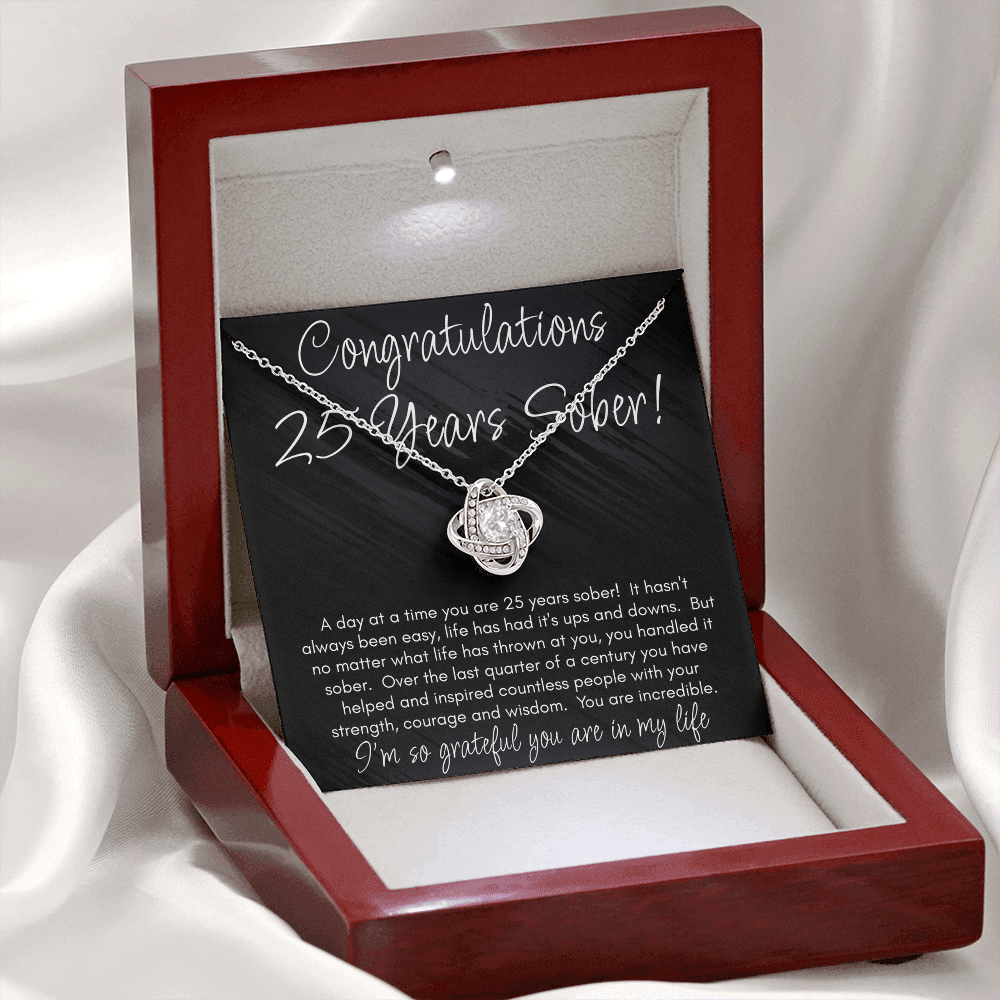 25 Years Sober Necklace – Celebrating a Quarter Century of Recovery