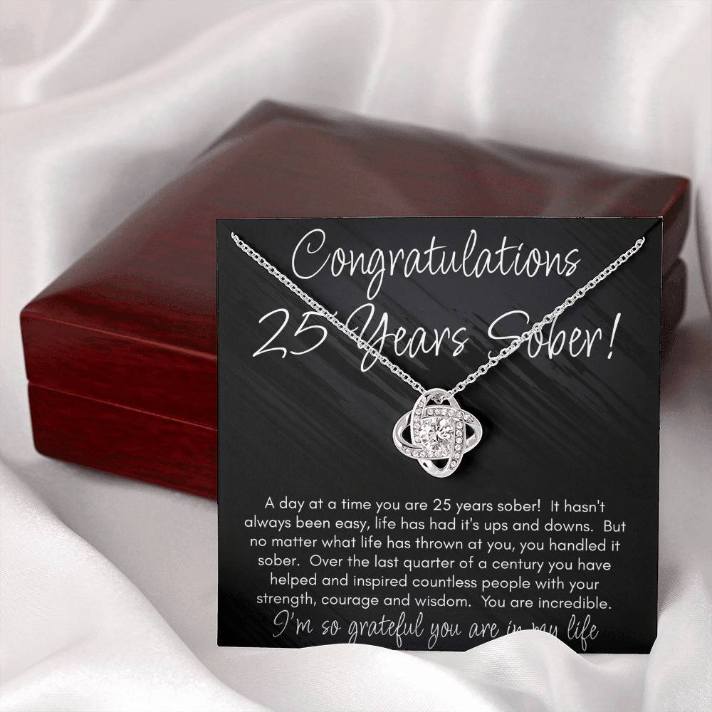 25 Years Sober Necklace – Celebrating a Quarter Century of Recovery