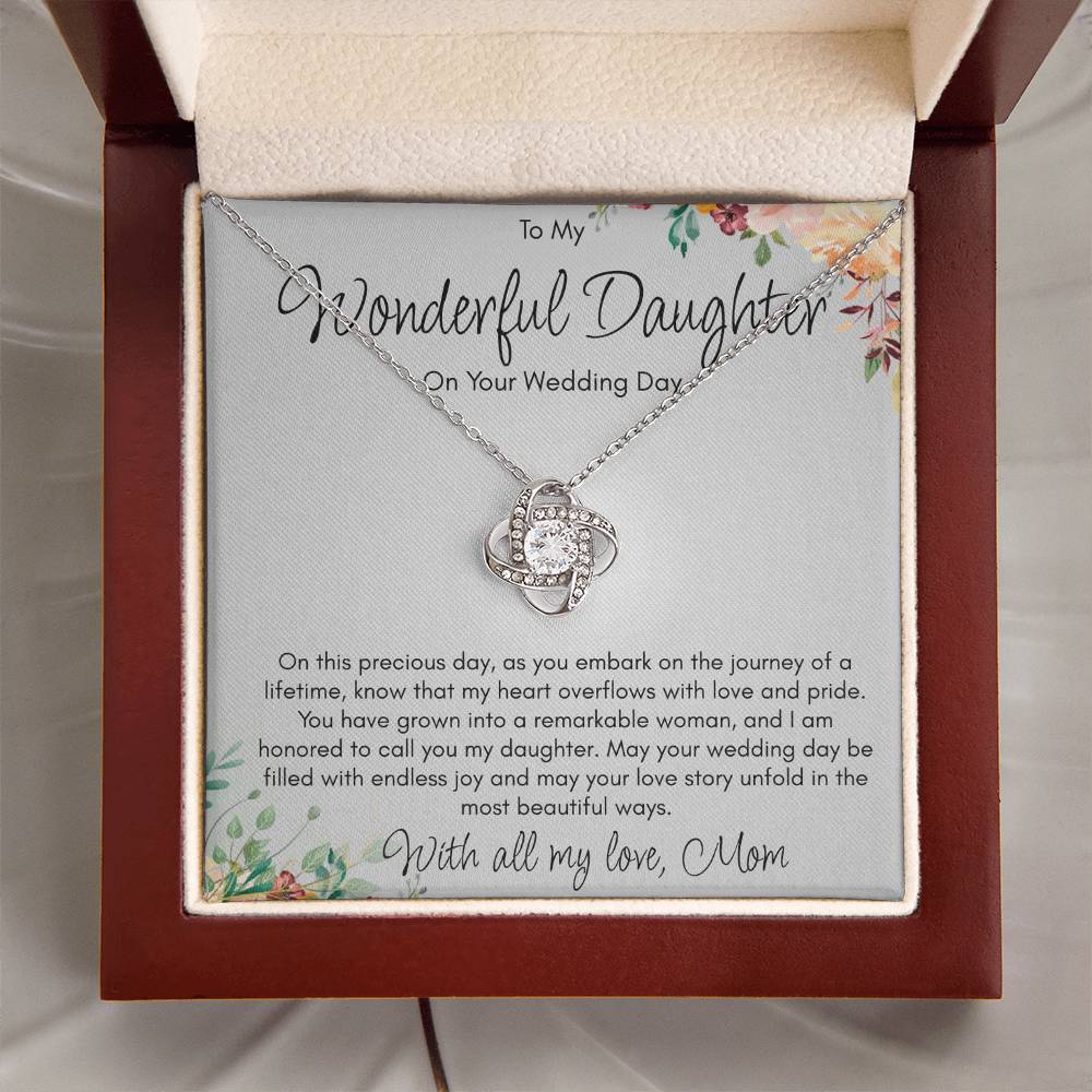Necklace For Daughter On Her Wedding Day, Love Mom