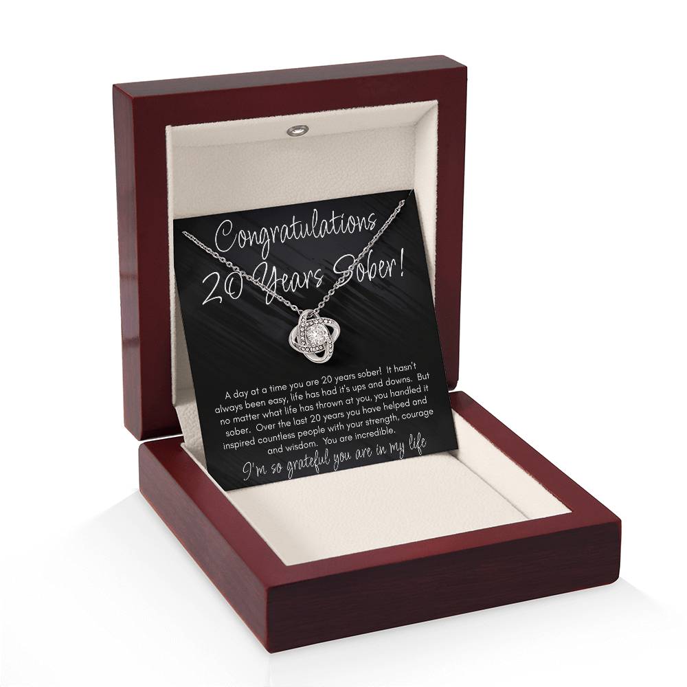 20 Years Sober Necklace – Celebrating Two Decades of Recovery, Strength & Hope