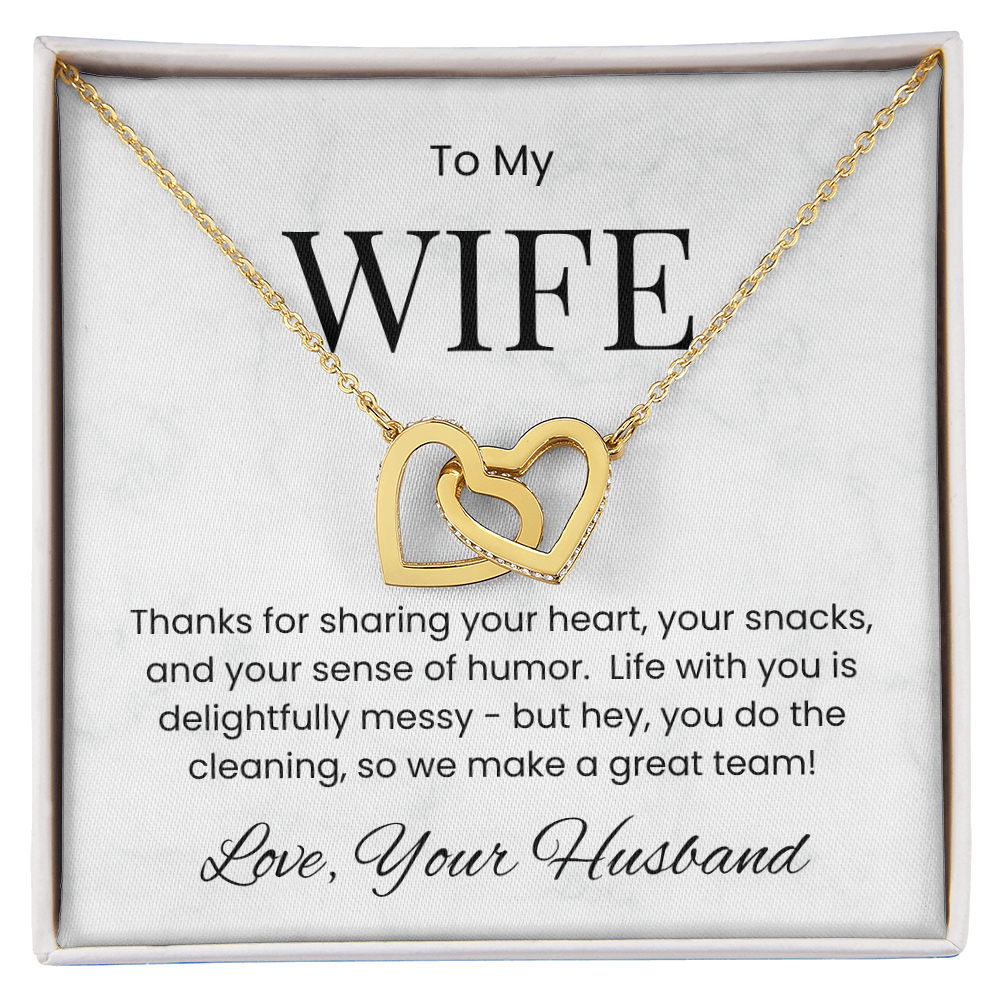 To My Wife - My Heart, My Laughter, My Team Necklace