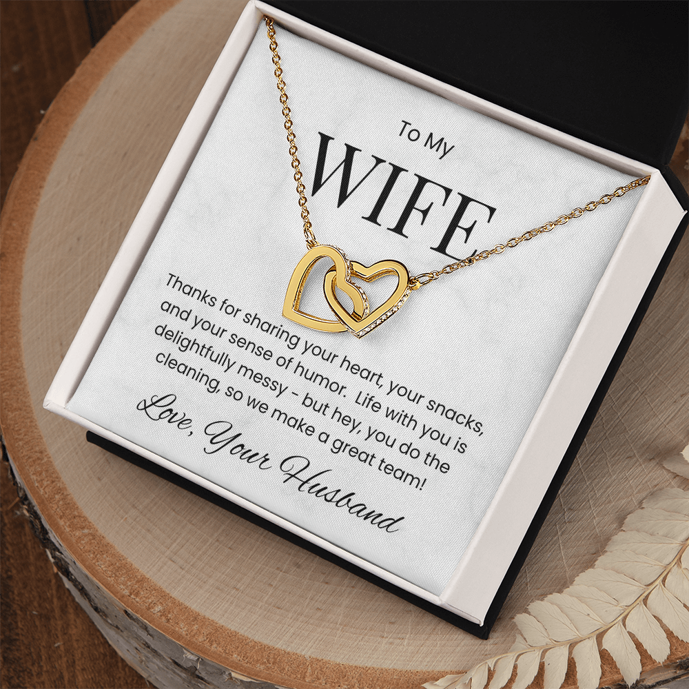 To My Wife - My Heart, My Laughter, My Team Necklace