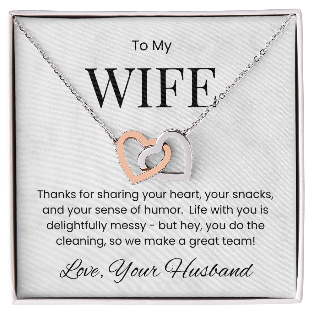 To My Wife - My Heart, My Laughter, My Team Necklace