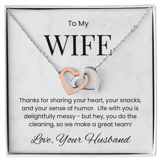 To My Wife - My Heart, My Laughter, My Team Necklace