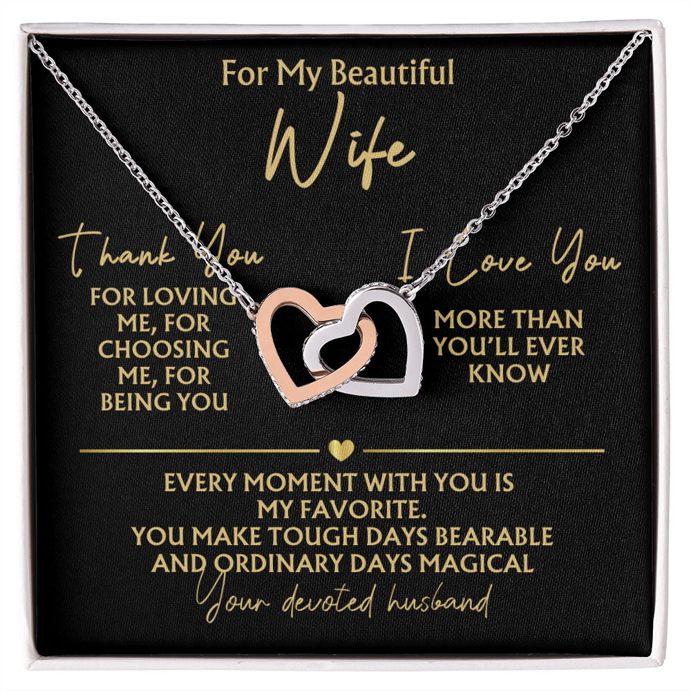 Romantic Necklace For Wife - Thank You, I Love You