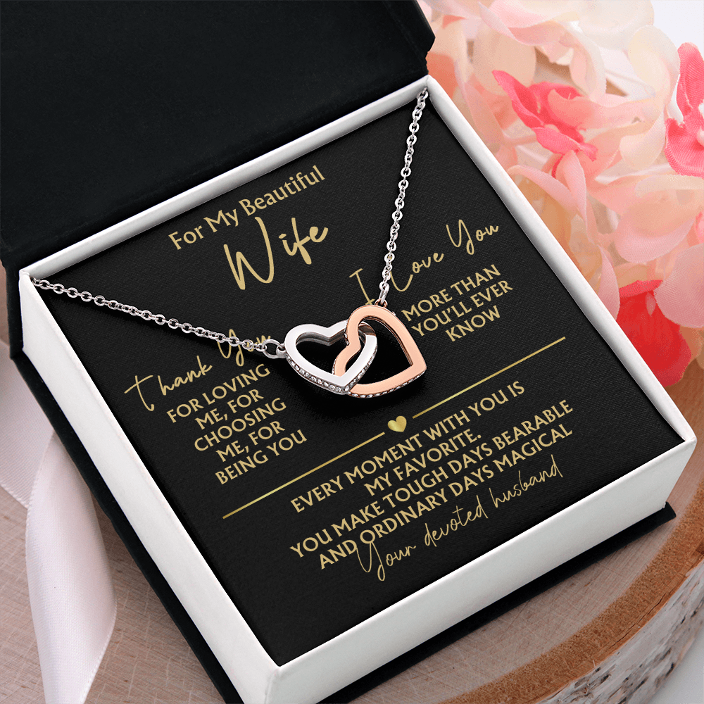 Romantic Necklace For Wife - Thank You, I Love You