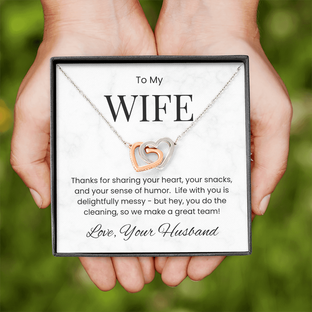 To My Wife - My Heart, My Laughter, My Team Necklace