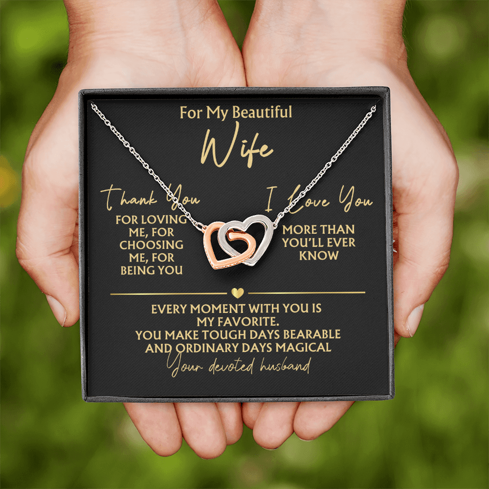 Romantic Necklace For Wife - Thank You, I Love You
