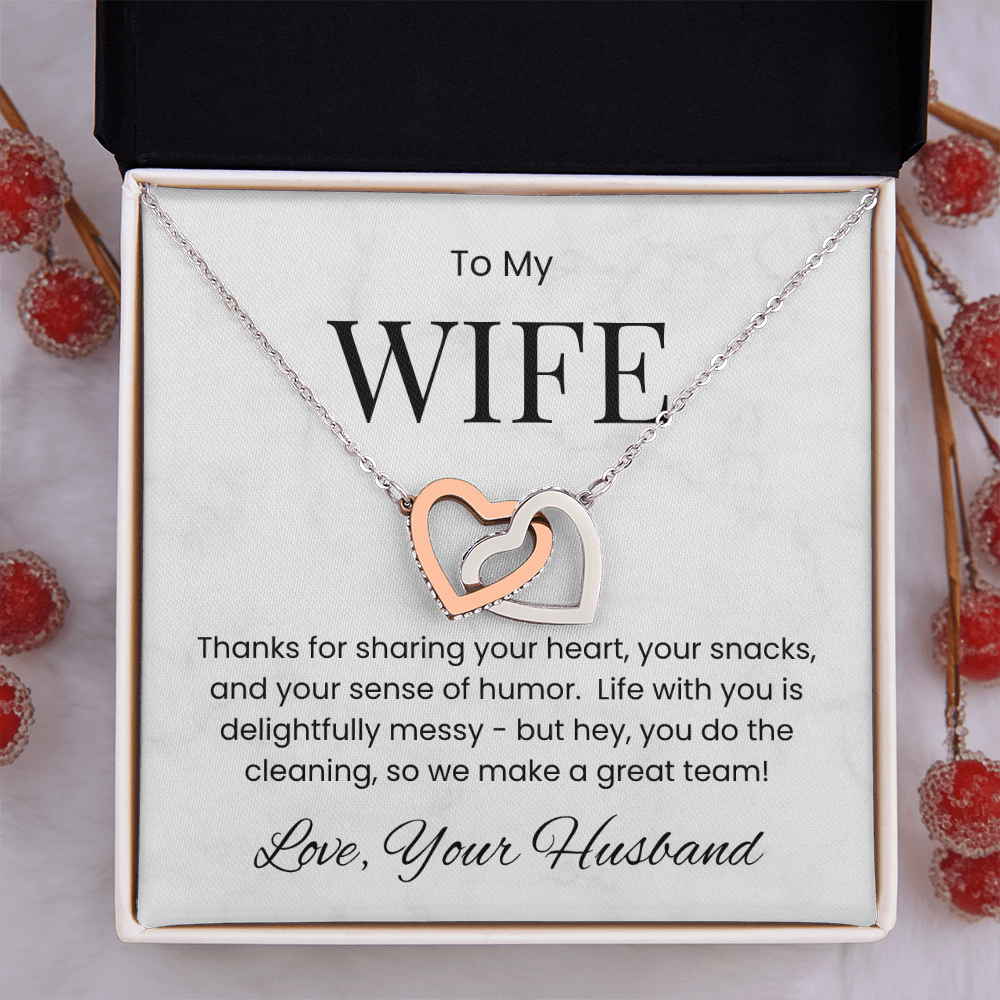 To My Wife - My Heart, My Laughter, My Team Necklace