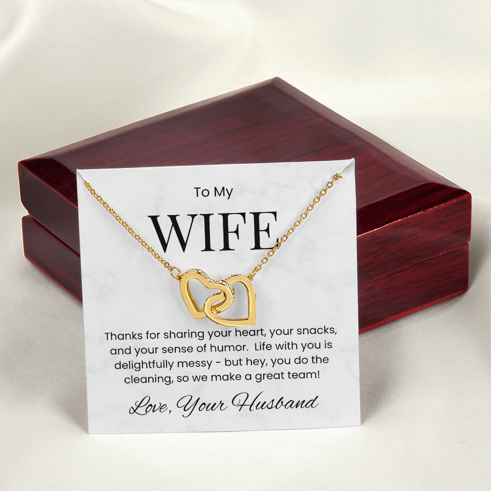To My Wife - My Heart, My Laughter, My Team Necklace