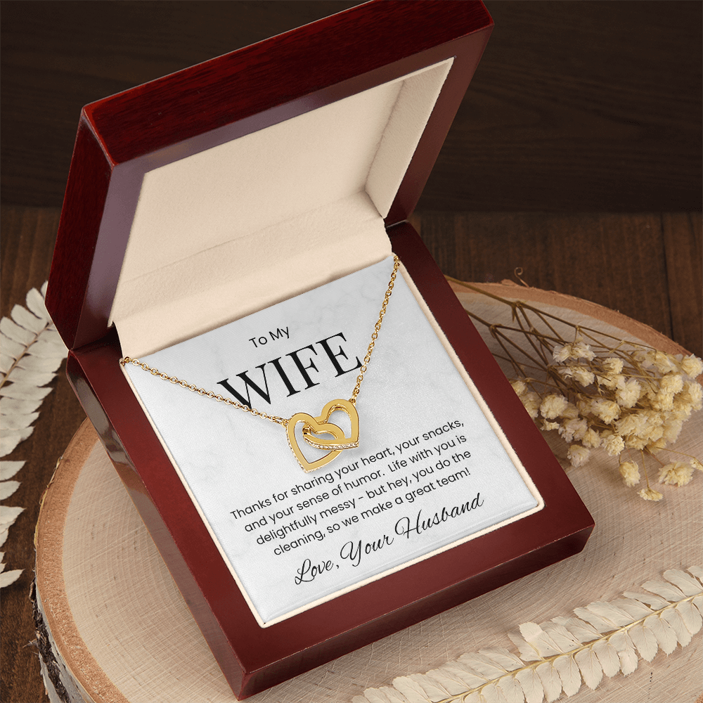 To My Wife - My Heart, My Laughter, My Team Necklace